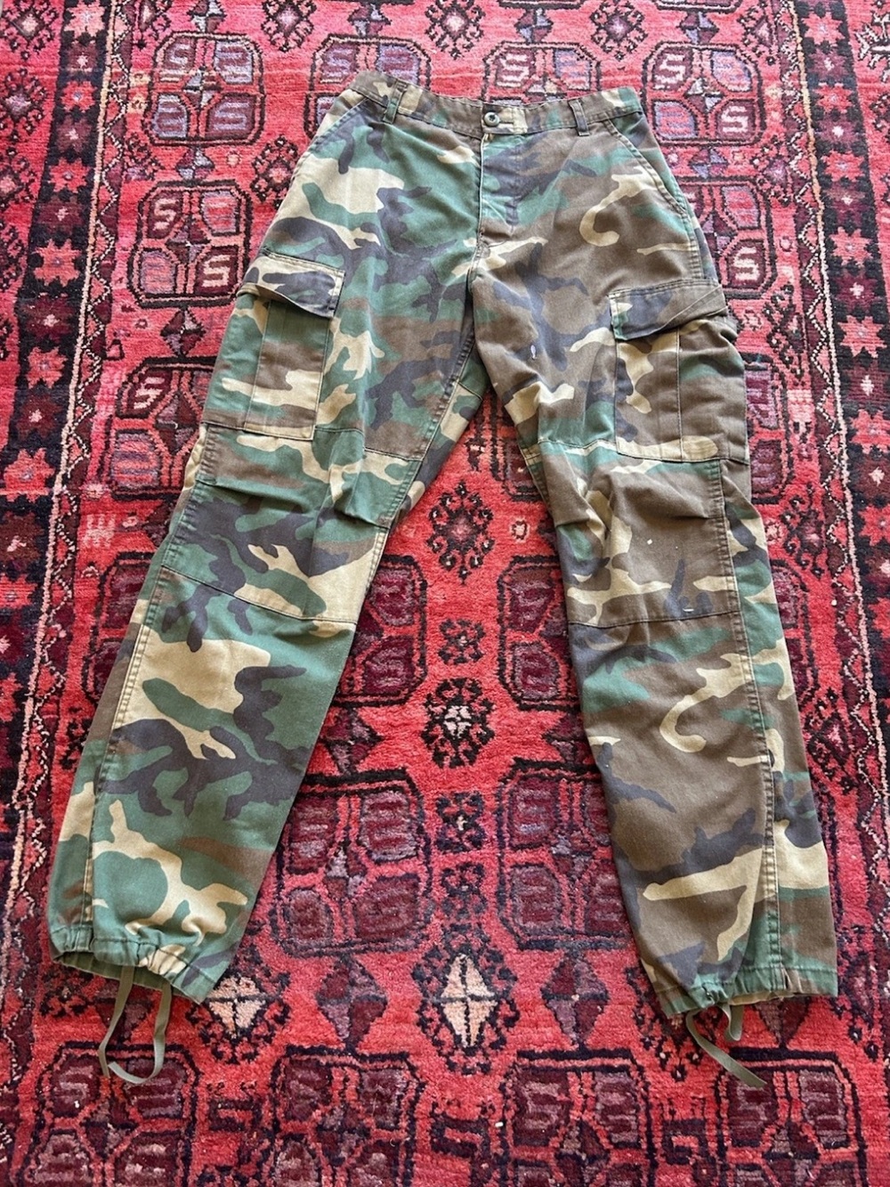 Vintage US Army Woodland BDU Cargo Pants Small Regular Camo Military Womens S